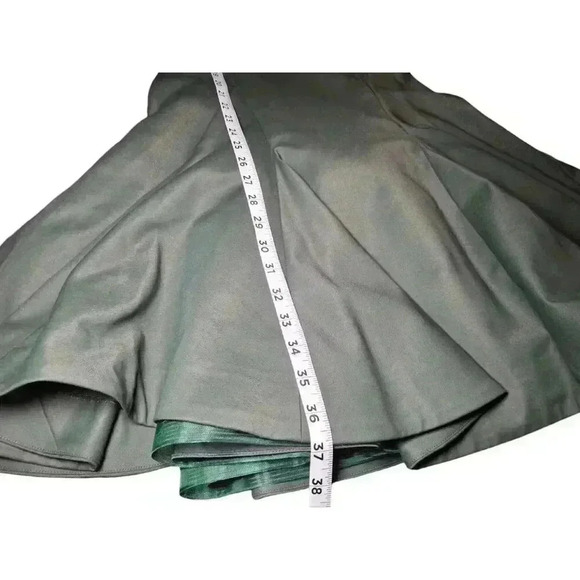 RL Sleeveless Asymetrical V Neck Swing Dress Tool Fern Green-Size 2 - Picture 16 of 16